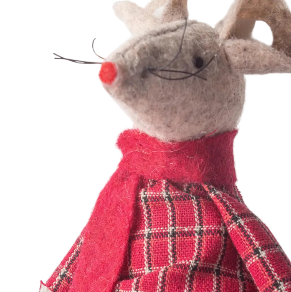 French Country Harry Mouse Sitting Decoration Red 16cm