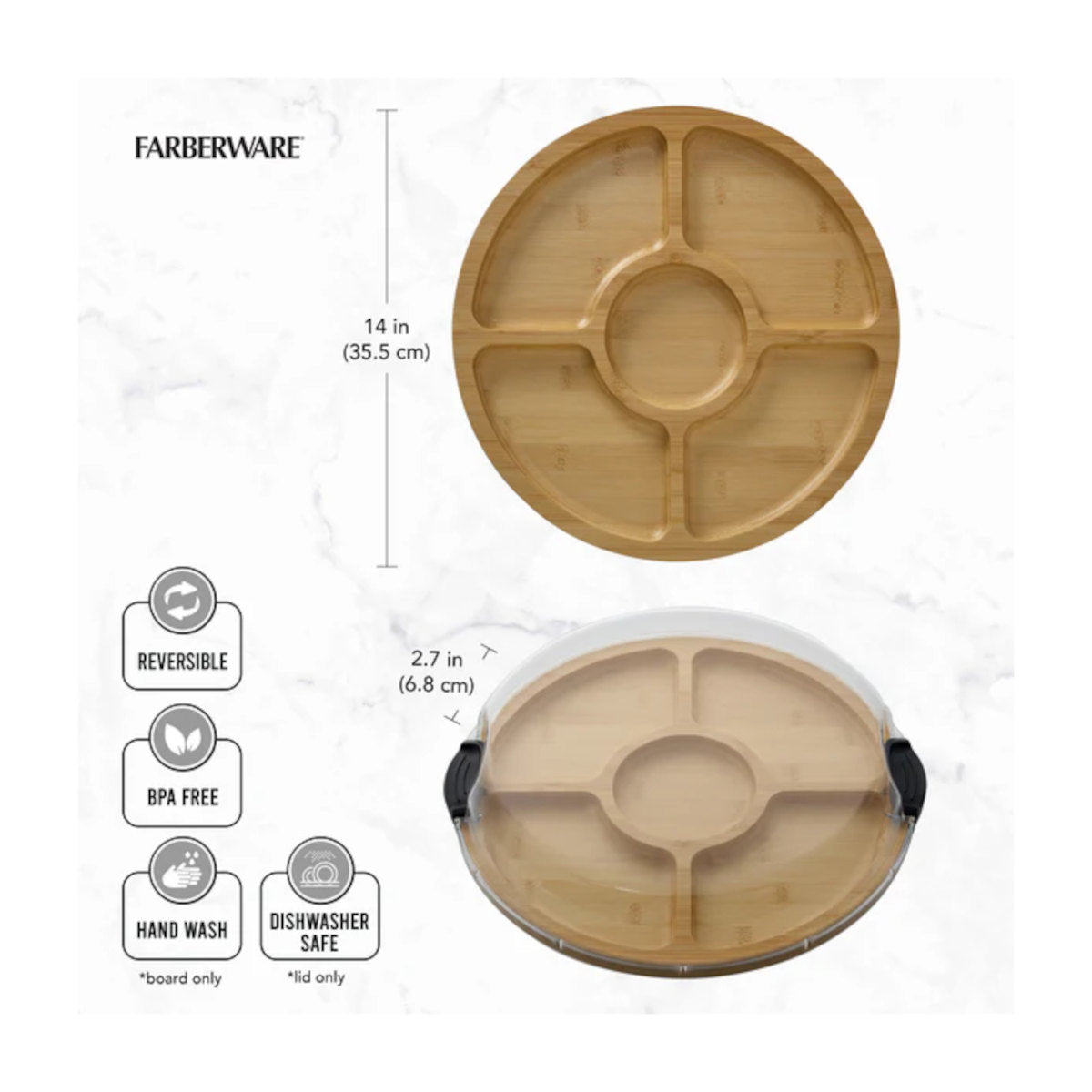 Farberware Round Build-a-Board Divided 35cm | Minimax