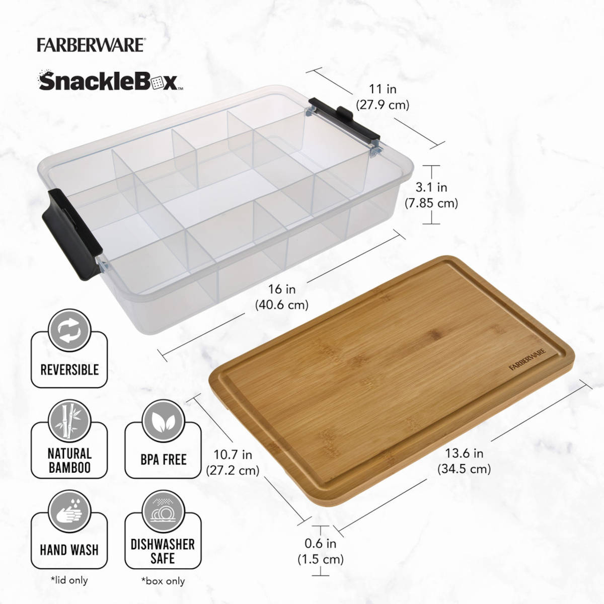 Farberware SnackleBox with Bamboo Board 30 x 40cm | Minimax
