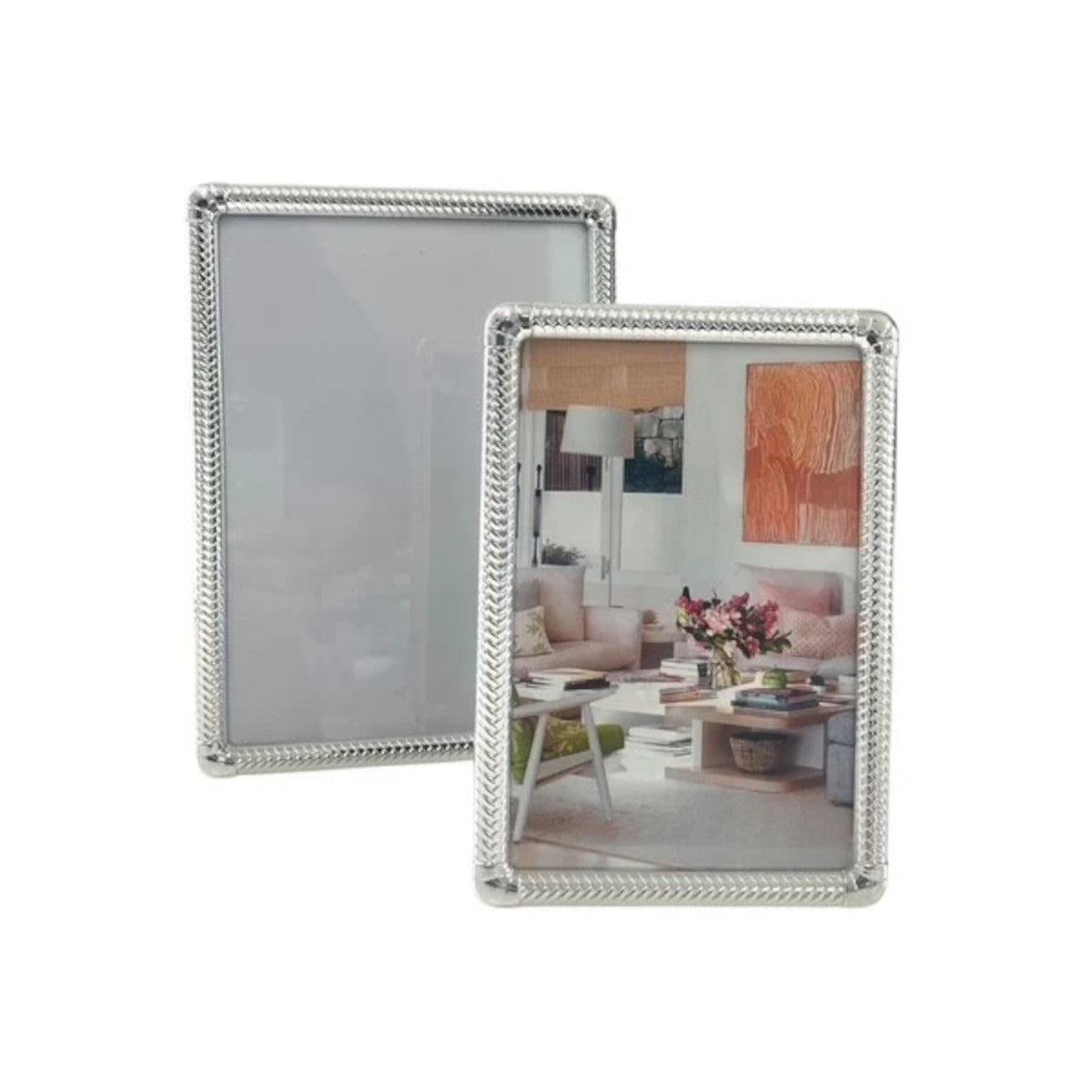 Flair Gifts and Home Bancroft Weave Edge Frame Silver 10 x 15 cm | Minimax