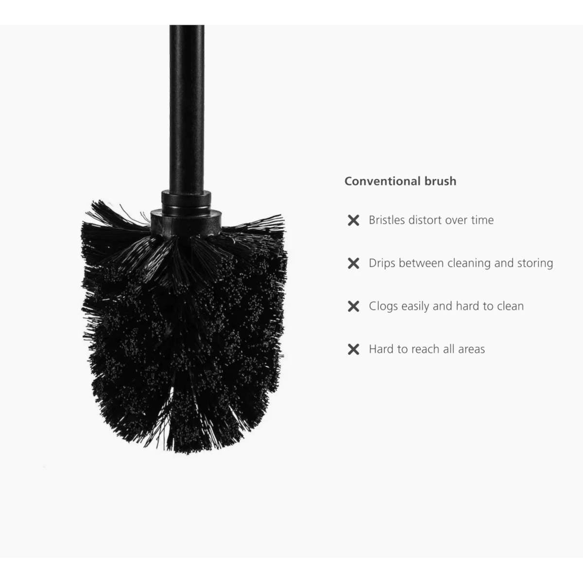 Joseph Joseph 360 Lite Matt Black Toilet Brush | Minimax