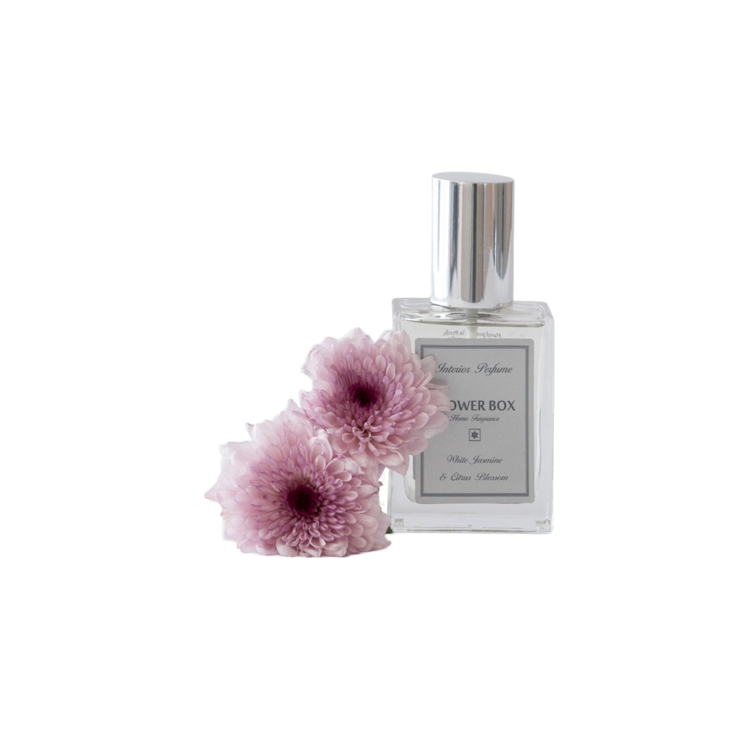 Jasmine & citrus blossom fragrance in a sleek glass bottle with soft floral styling