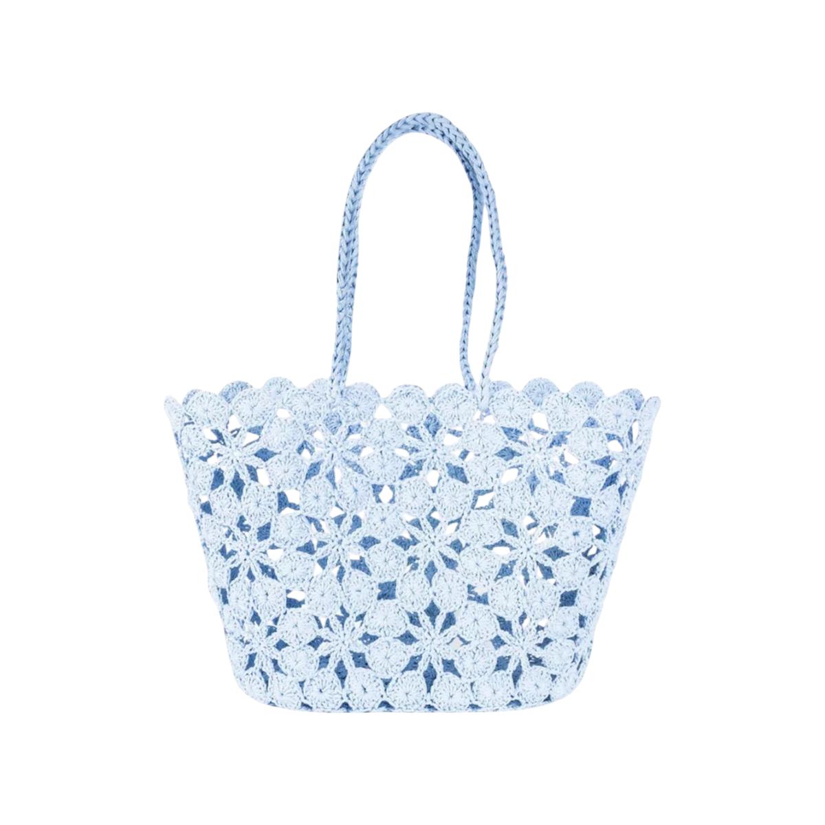 French Bazaar Jane Crochet Basket Hydrangea/Gold | Minimax