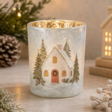French Country Aurelia Snowy Cottage Votive Large 10x12.5cm | Minimax