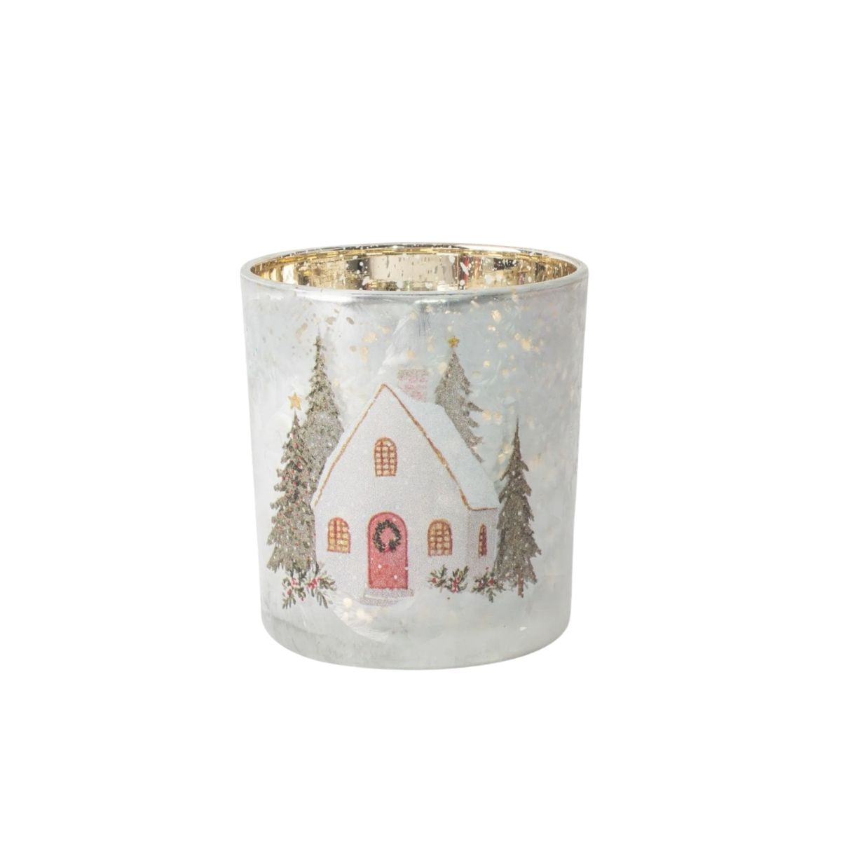 French Country Aurelia Snowy Cottage Votive Small 7x8cm | Minimax