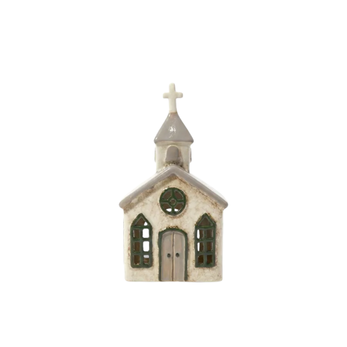 French Country Chapel Tealight Grey/Cream 12x8x21.5cm | Minimax
