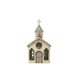 French Country Chapel Tealight Grey/Cream 12x8x21.5cm | Minimax