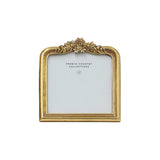 French Country Floral Shaped Frame 15x16cm – gold floral photo frame with ornate top detail, French Country design