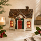 French Country Garland Cottage Tealight House Cream 15.5x11.5x15.5cm | Minimax