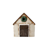 French Country Nordgard Stable with Wreath Tealight House Slate/Cream 15.5x13x16cm | Minimax