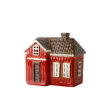 French Country Nordgard Woodland Shingle Cottage Tealight House Red 18x10.5x16cm | Minimax