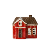 French Country Nordgard Woodland Shingle Cottage Tealight House Red 18x10.5x16cm | Minimax