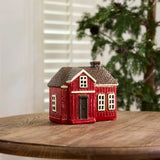 French Country Nordgard Woodland Shingle Cottage Tealight House Red 18x10.5x16cm | Minimax