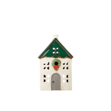 French Country Tea Light House with Roof Wreath Green 13x9x20cm | Minimax