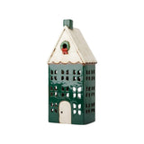 French Country Tea Light House with Wreath Green Tall 13x9x30cm | Minimax