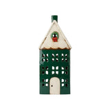 French Country Tea Light House with Wreath Green Tall 13x9x30cm | Minimax
