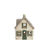 French Country Villa Tealight with Wreath Cream/Grey 13.5x10.5x17cm | Minimax