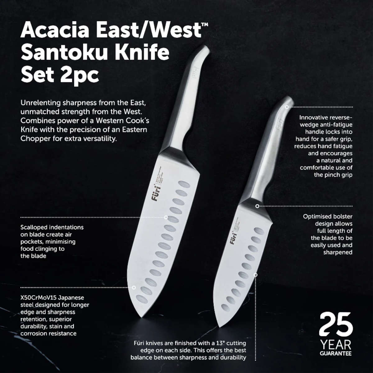 Furi East West Santoku Set 2 Piece | Minimax