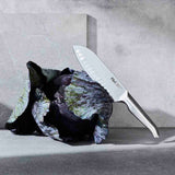 Furi Pro 5-piece knife block set with stainless steel knives and natural wood storage block