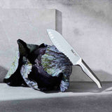 Furi Pro 5-piece knife block set with stainless steel knives and natural wood storage block