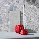 Furi Pro 5-piece knife block set with stainless steel knives and natural wood storage block