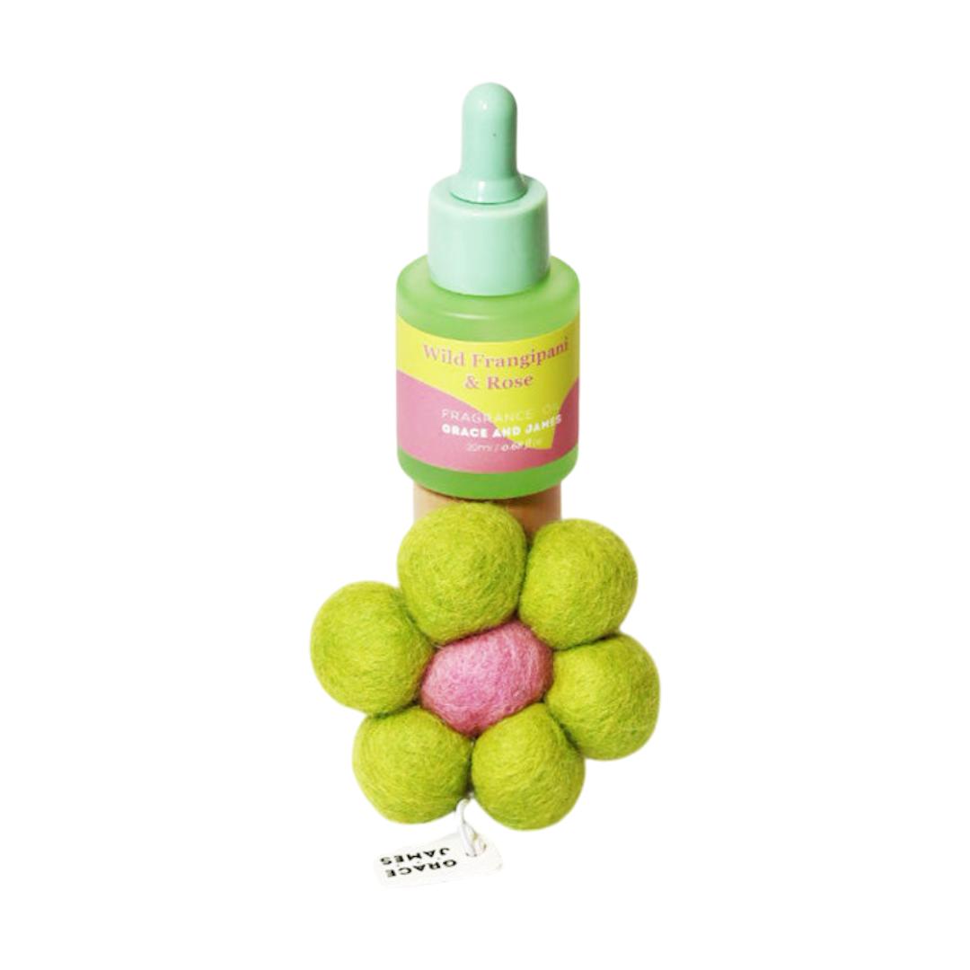 Grace and James Bloom Wild Frangipani & Rose Felt Air Freshener 20ml