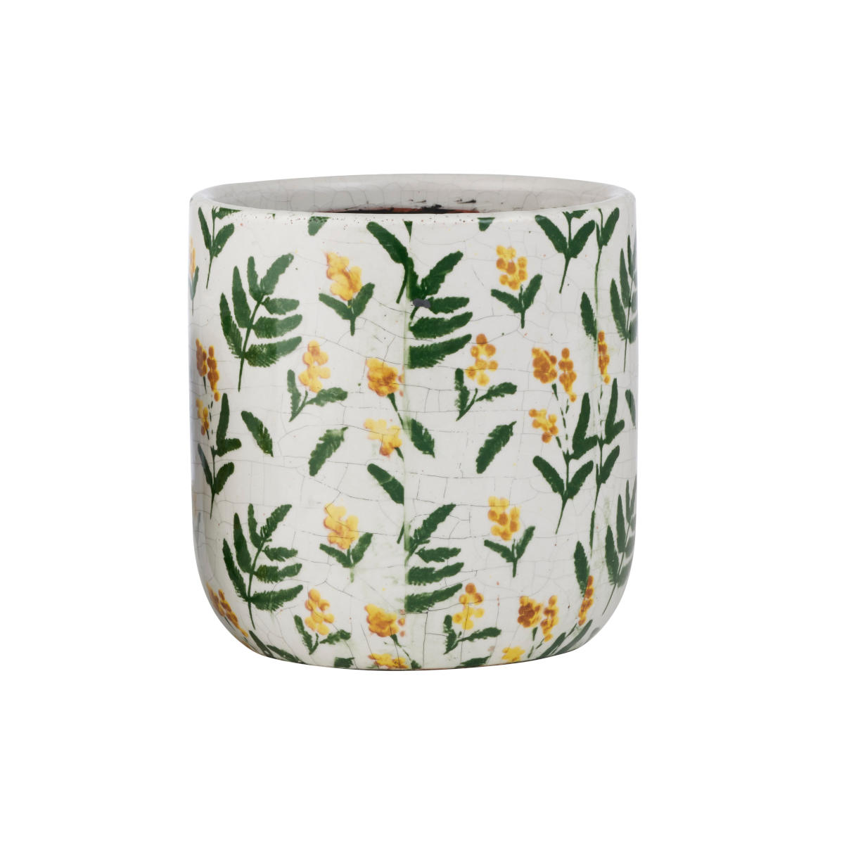 Wattle Ceramic Pot Green/Yellow 16.5cm | Minimax