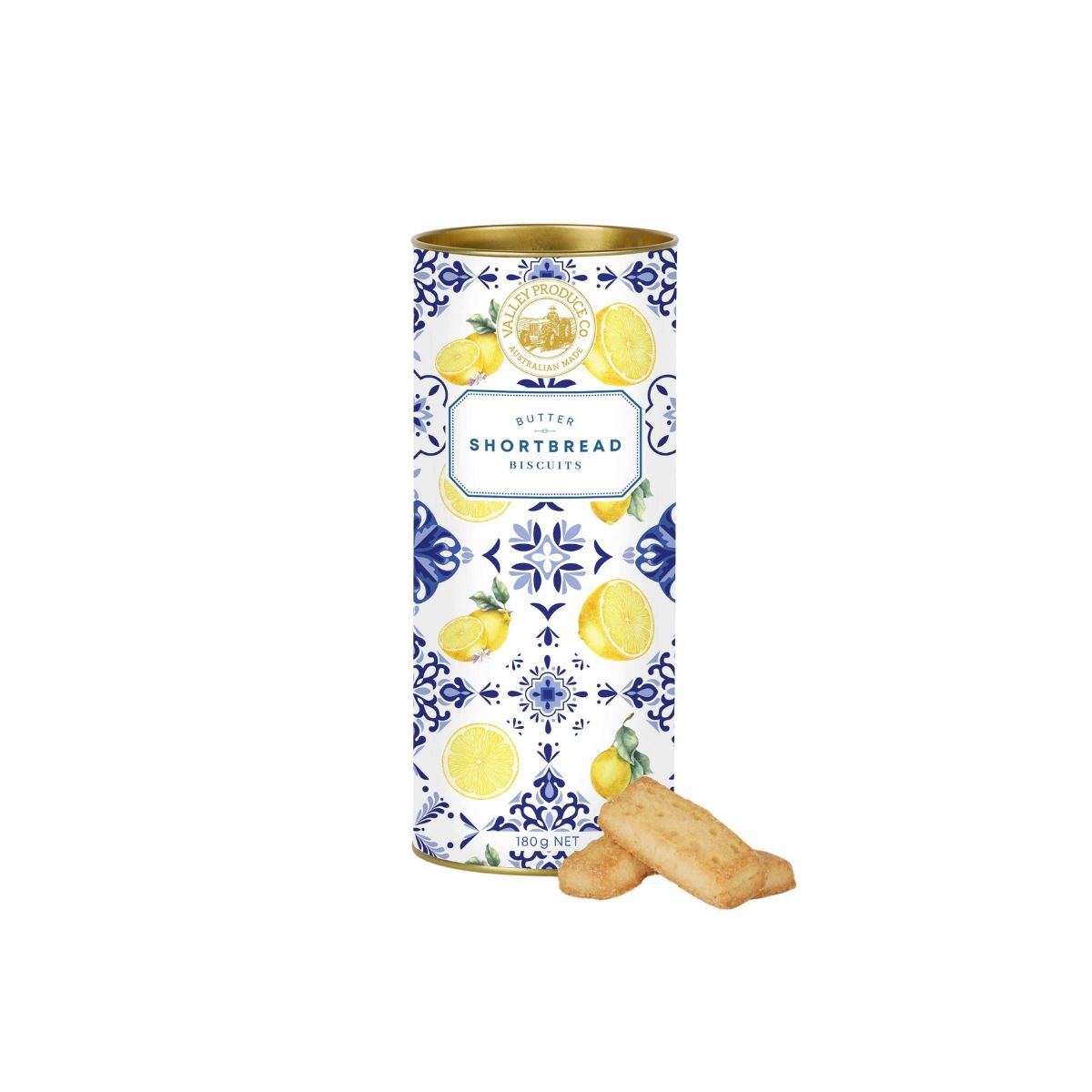Valley Produce Co. Tuscan Summer Lemons Shortbread Tube 180g