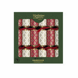 Mistletoe & Merry Deluxe Foiled Pattern Cracker Red/Cream 35cm (Set of 6) | Minimax