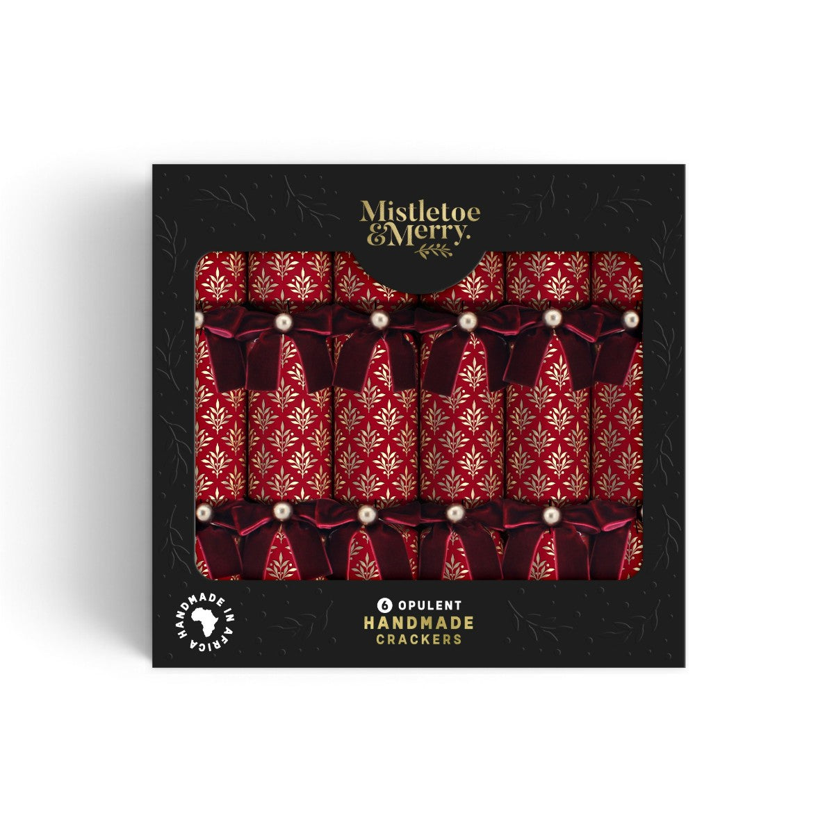 Mistletoe & Merry Opulent Red Crackers 35cm Set of 6