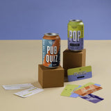 Gentlemen’s Hardware Pub Quiz in a Can featuring bold teal and orange trivia game design