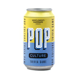 Gentlemen’s Hardware Pop Culture Quiz in a Can featuring bold yellow and blue trivia game design