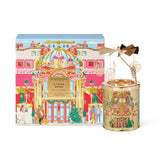 Glasshouse Fragrances A Tahaa Affair Vanilla Caramel Candle 380g – luxury gold candle with festive spinning carousel and gift box
