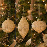 Gala Beaded Bauble Glass Gold 3 Assorted 10cm (Price per item) | Minimax