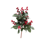 Gala Bunch of Berries and Leaves Spray Red 35cm