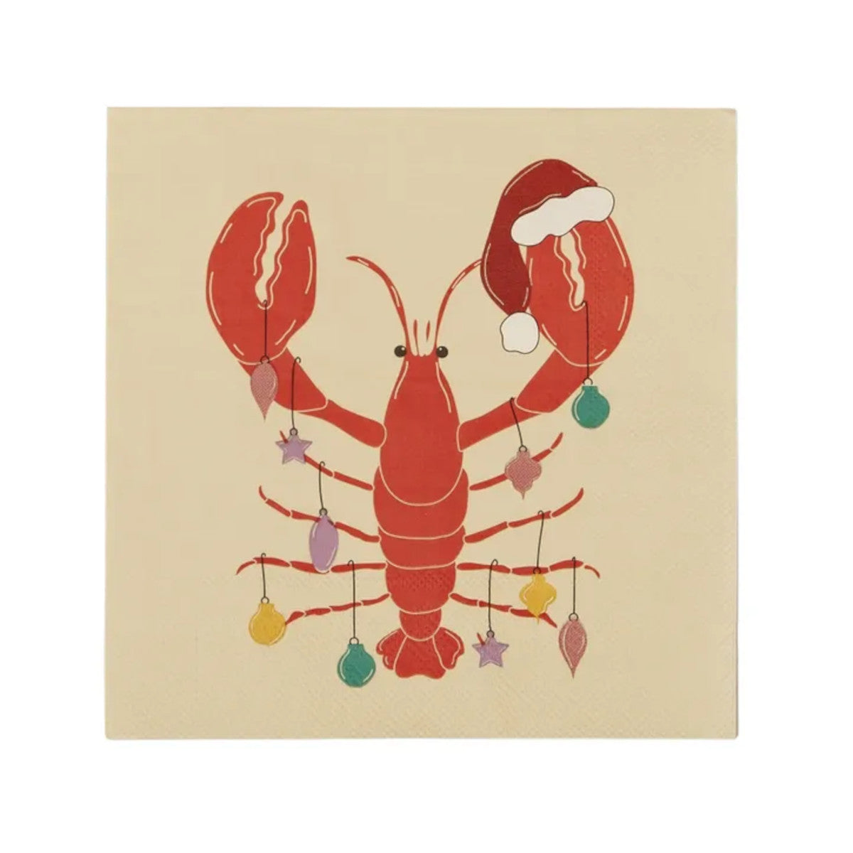 Gala Claws Napkins Natural/Red 33cm (Pack of 20) | Minimax