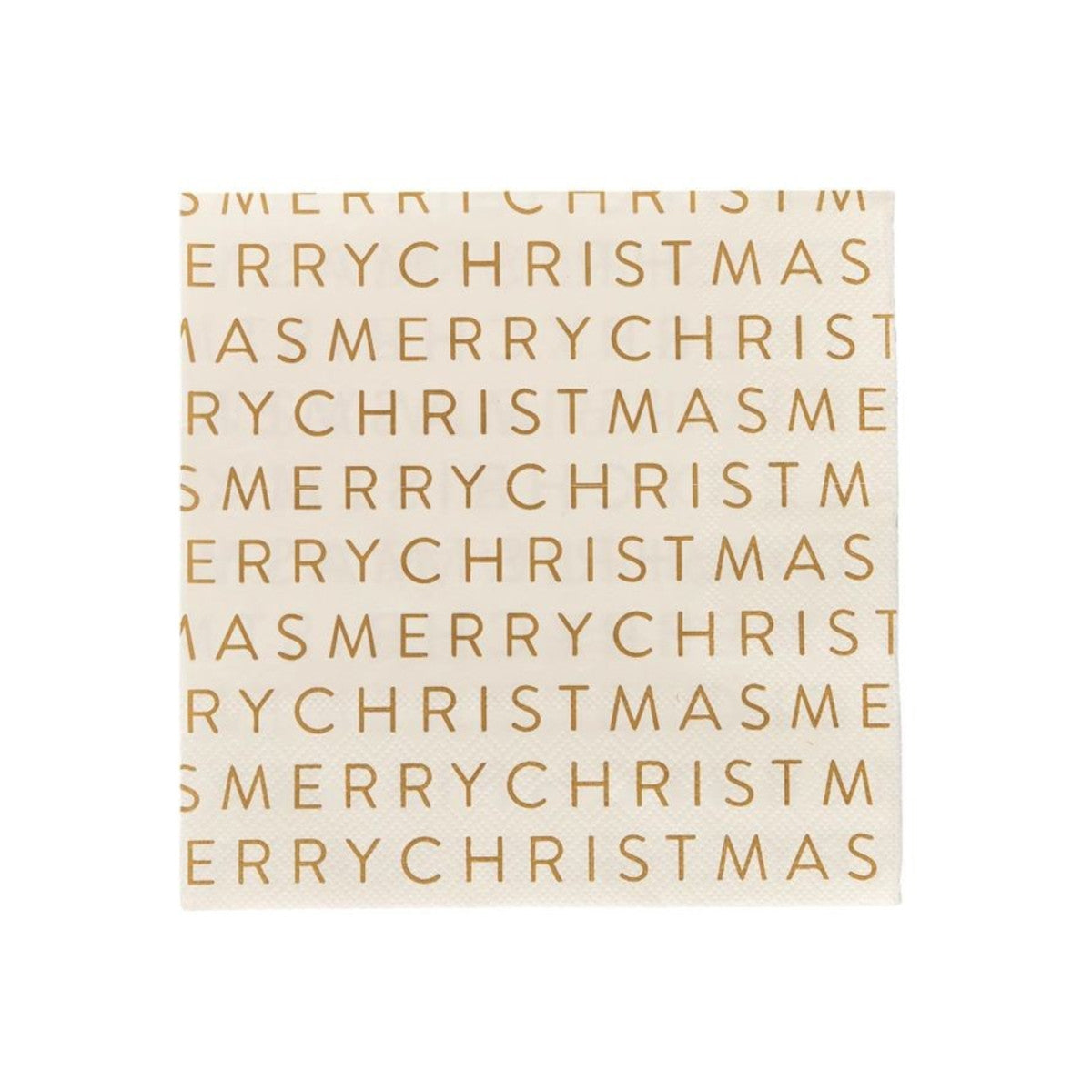 Gala Merry Christmas Napkins White/Gold Pack of 20 | Minimax