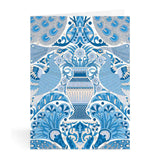 Galison Liberty Notecard Set Pack of 16, top view of boxed notecard set with floral designs and matching envelopes
