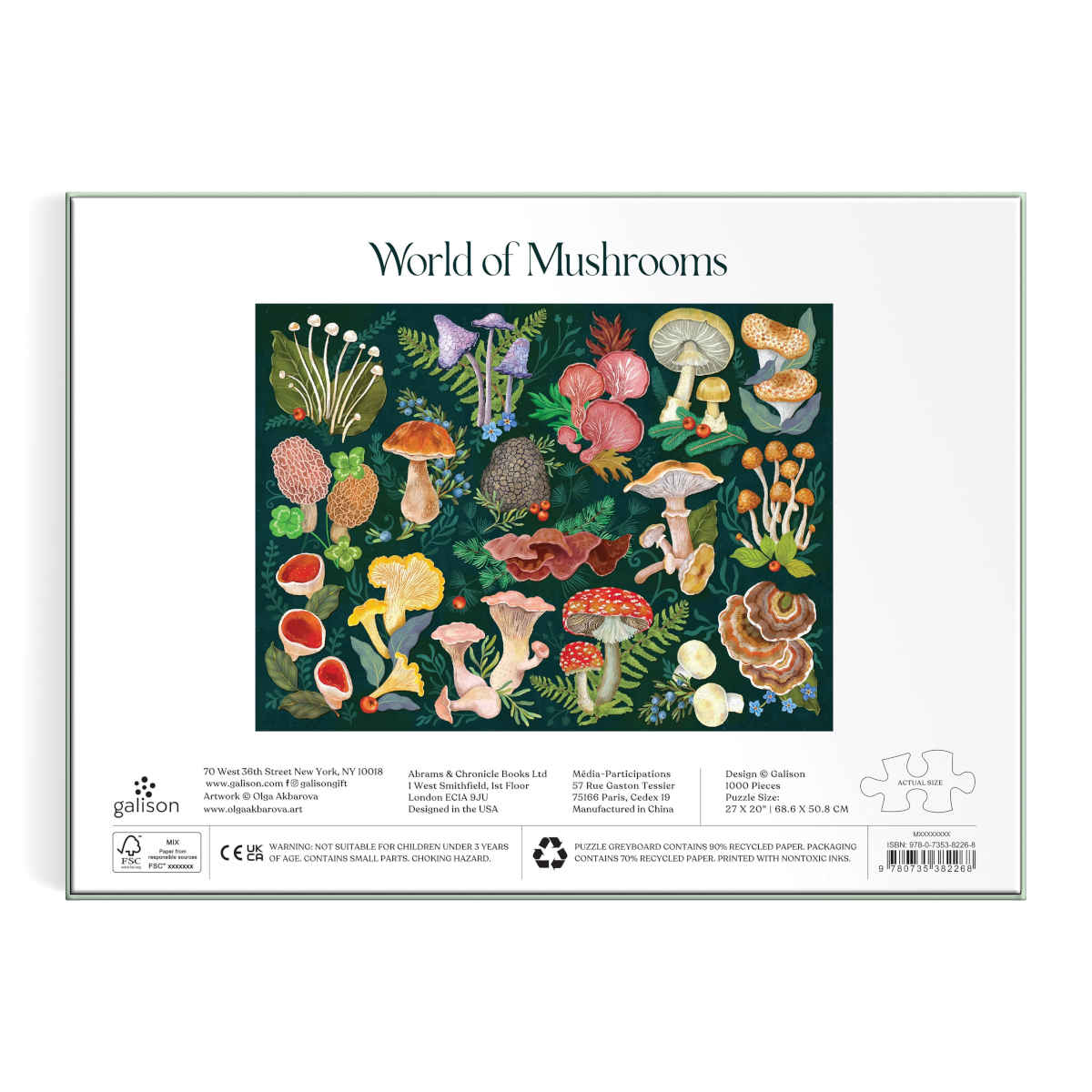 Galison World of Mushrooms Puzzle 1000 Piece | Minimax