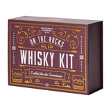 Front of the Gentlemen's Hardware On The Rocks Whisky Kit gift box with vintage-inspired typography, designed as a premium gift for whisky enthusiasts.