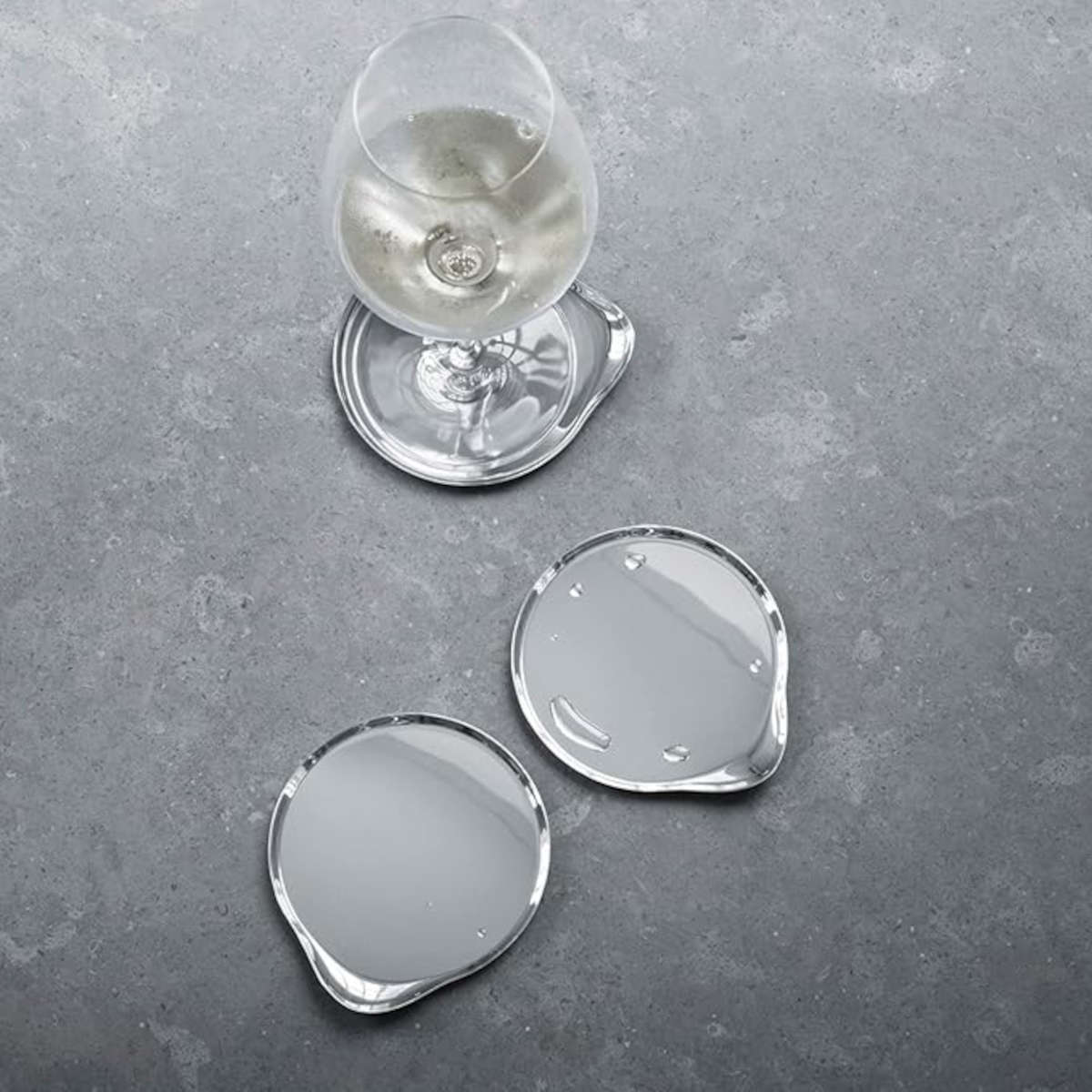 Georg Jensen Mirror Stainless Steel Wine & Bar Coasters 4 Piece | Minimax