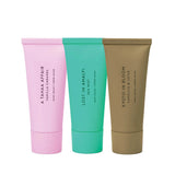 Glasshouse Fragrances Hand Cream Trio 30ml featuring three nourishing hand creams in travel-friendly tubes, including A Tahaa Affair (Vanilla Caramel), Lost in Amalfi (Sea Mist), and Kyoto in Bloom (Camellia & Lotus), formulated to moisturise and soften hands.