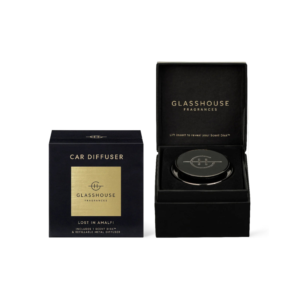 Glasshouse Fragrances Lost In Amalfi Car Diffuser Black | Minimax