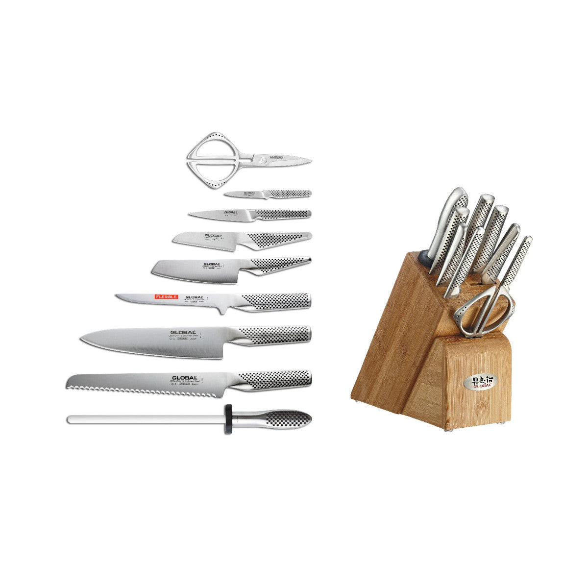 Global Takashi Knife Block Set 10 Piece