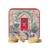 Grandma Wild's Doorstep Delights Biscuit Tin 200g – festive gift tin with Christmas doorstep design filled with assorted biscuits.