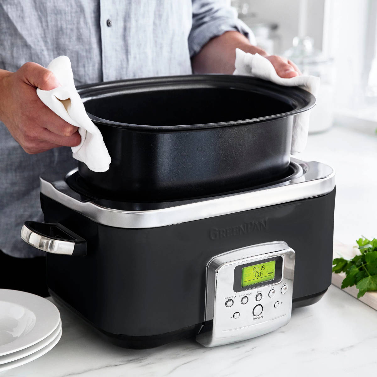 GreenPan Elite Slow Cooker Black 6L | Minimax