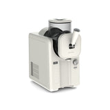 GreenPan Frost Ice-Cream & Slushie Maker Cream – sleek cream ice-cream and slushie maker with transparent lid, control dial, and dispensing handle, plain background