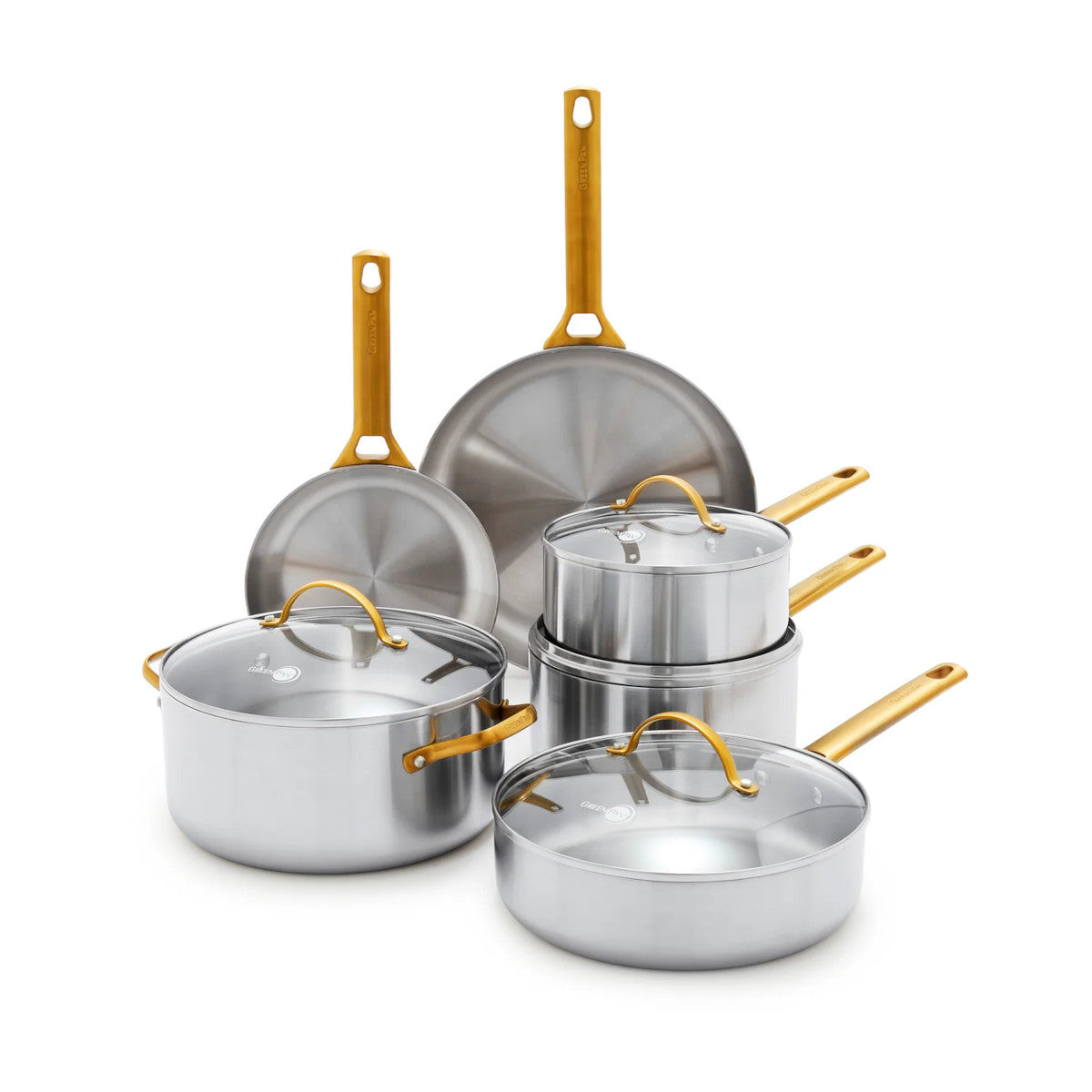 GreenPan Padova Stainless Steel Cookware Set 6 Piece | Minimax