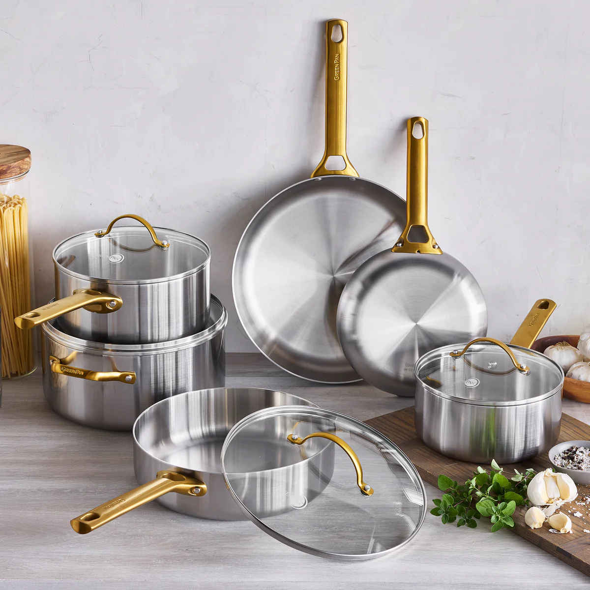 GreenPan Padova Stainless Steel Cookware Set 6 Piece | Minimax