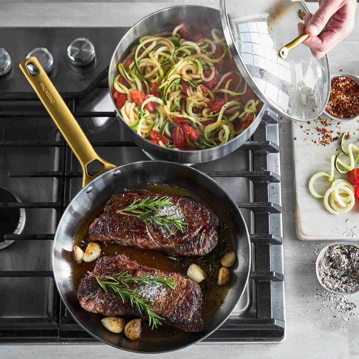 GreenPan Padova Stainless Steel Cookware Set 6 Piece | Minimax